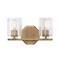 Designers Fountain Haven 16 in. 2-Light Old Satin Brass Vanity Light with Clear Rippled Glass Shades for Bathrooms D309M-2B-OSB - alternate 1